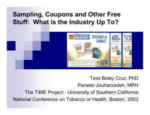 Sampling, Coupons and Other Free Stuff