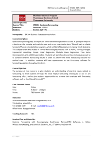 OM316 Business Forecasting