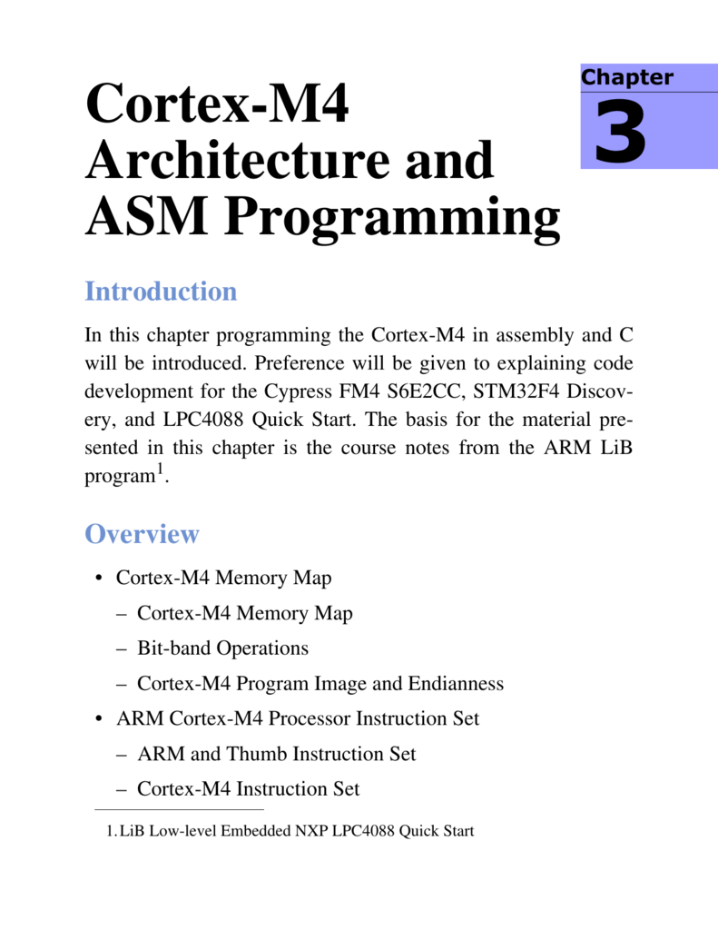 Cortex M4 Architecture And Asm Programming