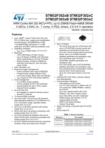 ARM Cortex-M4 32b MCU+FPU, up to 256KB Flash+48KB SRAM 4