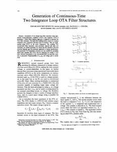 Generation of continuous-time two integrator loop OTA filter structures