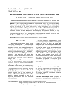 Physicochemical and Sensory Properties of Peanut Spreads