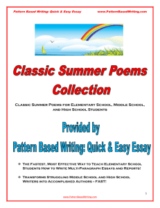 Classic Summer Poems Collection - Pattern Based Writing: Quick