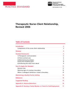 Therapeutic Nurse-Client Relationship