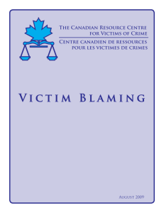 Victim Blaming - Canadian Resource Centre for Victims of Crime