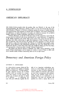 Democracy and American Foreign Policy