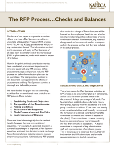 The RFP Process…Checks and Balances