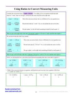 Using Ratios to Convert Measuring Units