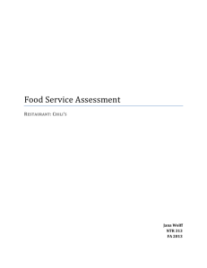 Food Service Assessment