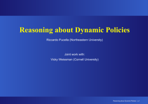 Reasoning about Dynamic Policies