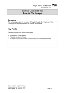 Clinical Guideline Aseptic Technique