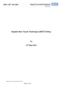 Aseptic non touch technique (ANTT) policy
