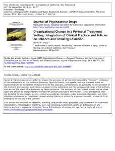 Journal of Psychoactive Drugs Organizational Change in a Perinatal