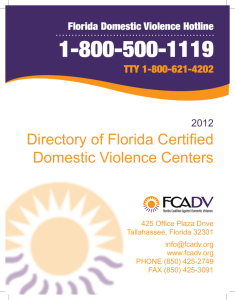 Directory of Florida Certified Domestic Violence Centers