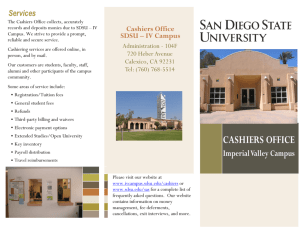 CASHIERS OFFICE - San Diego State University