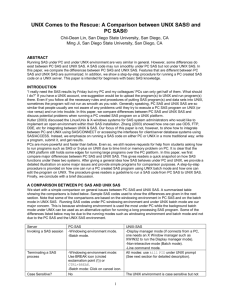 Unix Comes to the Rescue: A Comparison Between PC SAS and