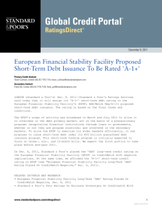 European Financial Stability Facility Proposed Short-Term