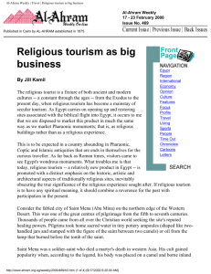 Al-Ahram Weekly | Travel | Religious tourism as big business