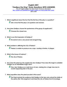 English 2201 “Oedipus the King” Study Questions WITH ANSWERS