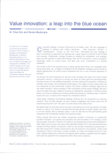 Value innovation: a leap into the blue ocean