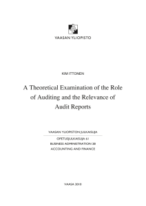 A Theoretical Examination of the Role of Auditing and the