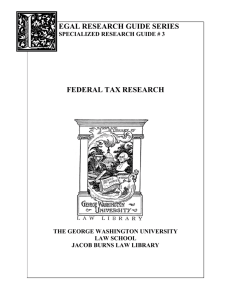 egal research guide series federal tax research