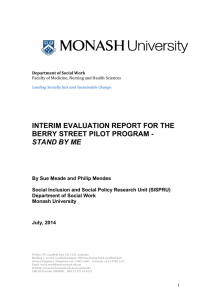 interim evaluation report for the berry street pilot program