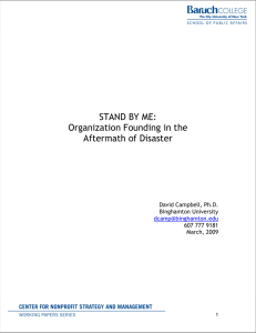 STAND BY ME: Organization Founding in the