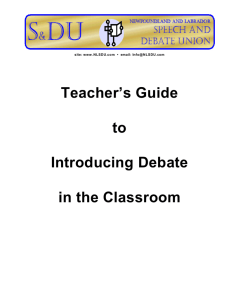 Teacher's Guide to Introducing Debate in the Classroom