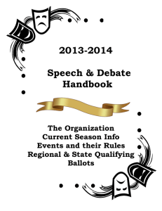 Official Speech & Debate Handbook 2007-2008