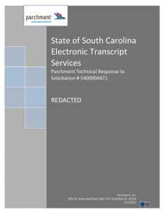 State of South Carolina Electronic Transcript Services