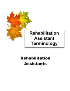 Rehabilitation Assistant Terminology