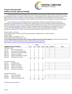 Program Planning Guide Medical Assisting, Diploma (D45400)