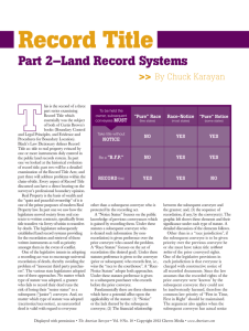 Record Title—Part 2, Land Record Systems