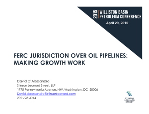 ferc jurisdiction over oil pipelines: making growth work