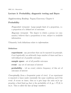 Probability, diagnostic testing and Bayes
