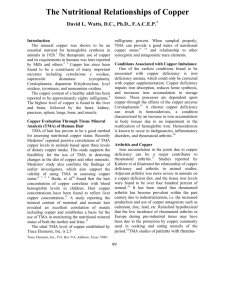 The Nutritional Relationships of Copper