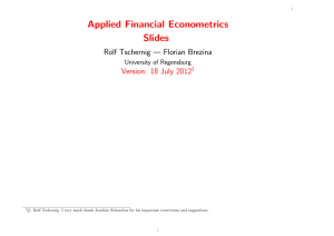 Applied Financial Econometrics Slides