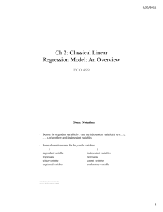 Ch 2: Classical Linear Regression Model: An Overview