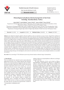 Mineralogical and physicochemical properties of talc from Emirdağ