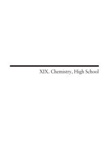 XIX. Chemistry, High School - Massachusetts Department of Education