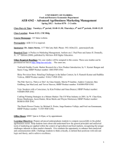 AEB 4342 – Advanced Agribusiness Marketing Management