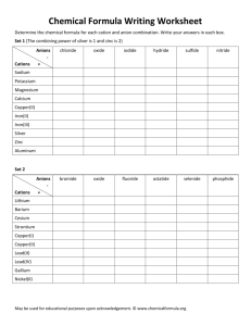 Chemical formula writing worksheet with answers