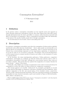 Consumption Externalities - Christopher Barrington