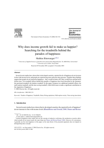 Why does income growth fail to make us happier?