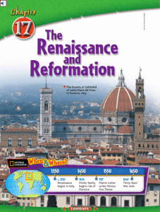 Chapter 17: The Renaissance and Reformation