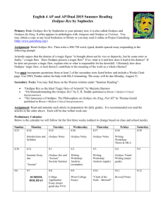 English 4 AP and AP/Dual 2015 Summer Reading Oedipus Rex by