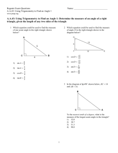 Using Trigonometry to Find an Angle 1