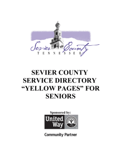 sevier county service directory “yellow pages” for seniors