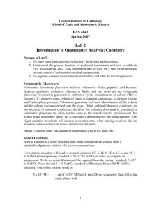 Lab 2 Introduction to Quantitative Analysis: Chemistry